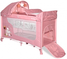 Дитячий манеж Lorelli Moonlight Rocker 2 Layers Beige Rose RABBITS